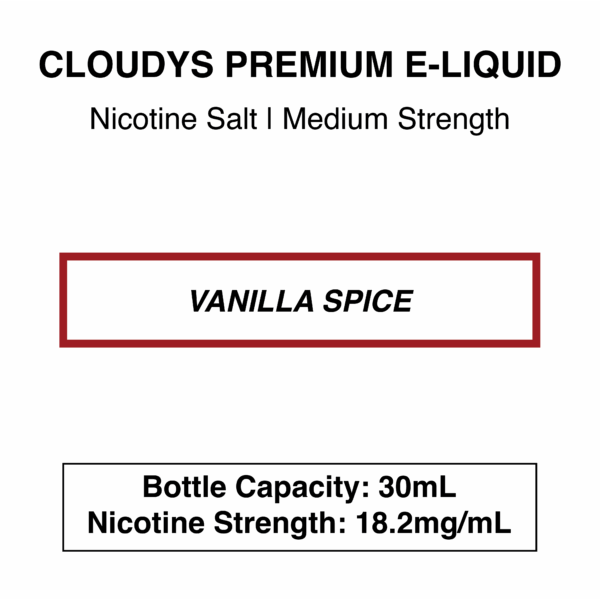 Vanilla Spice (Cola Vape)  - Cloudys Premium E- Liquid Nic Salt 30 ml - Image 3