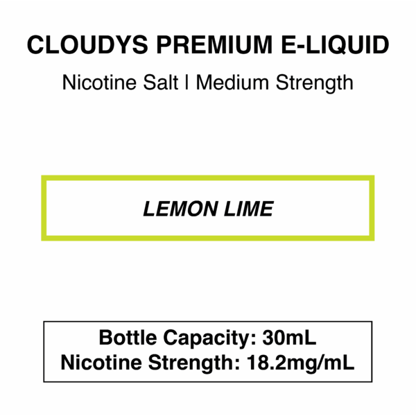 Lemon Lime - Cloudys Premium E- Liquid Nic Salt 30 ml - Image 3