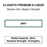 Mint (Classic Mint) - Cloudys Premium E- Liquid Nic Salt 30 ml - Image 3