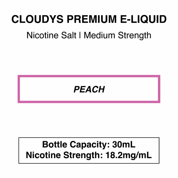 Peach - Cloudys Premium E- Liquid Nic Salt 30 ml - Image 3
