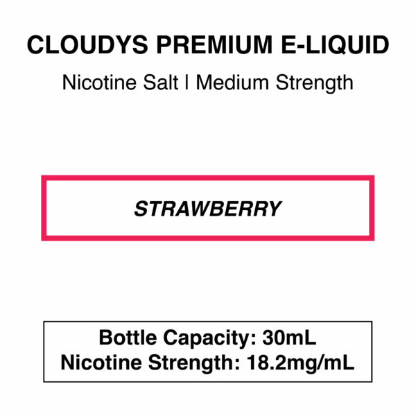 Strawberry (Ice) - Cloudys Premium E- Liquid Nic Salt 30 ml - Image 3