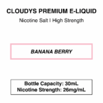 Banana Berry - Cloudys Premium E- Liquid Nic Salt 30 ml - Image 4