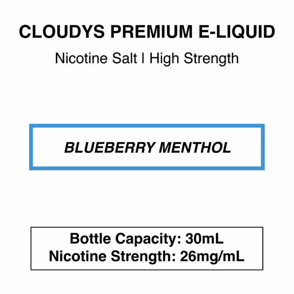 Blueberry Menthol - Cloudys Premium E- Liquid Nic Salt 30 ml - Image 4