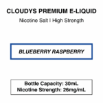 Blueberry Raspberry (Blue Razz Ice) - Cloudys Premium E- Liquid Nic Salt 30 ml - Image 4