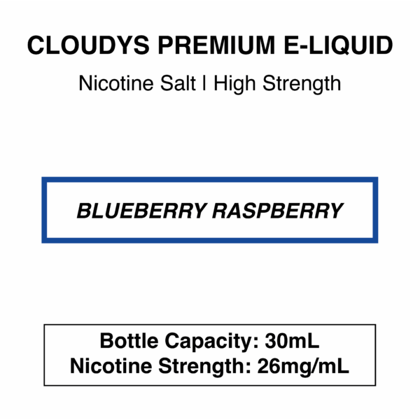 Blueberry Raspberry (Blue Razz Ice) - Cloudys Premium E- Liquid Nic Salt 30 ml - Image 4
