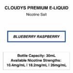 Blueberry Raspberry (Blue Razz Ice) - Cloudys Premium E- Liquid Nic Salt 30 ml