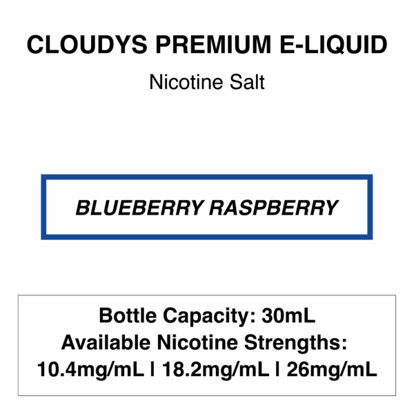 Blueberry Raspberry (Blue Razz Ice) - Cloudys Premium E- Liquid Nic Salt 30 ml - Image 1