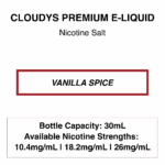 Vanilla Spice (Cola Vape)  - Cloudys Premium E- Liquid Nic Salt 30 ml
