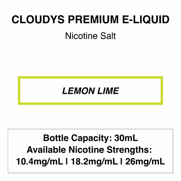 Lemon Lime - Cloudys Premium E- Liquid Nic Salt 30 ml - Image 1