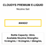 Mango - Cloudys Premium E- Liquid Nic Salt 30 ml