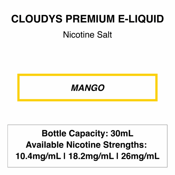 Mango - Cloudys Premium E- Liquid Nic Salt 30 ml - Image 1
