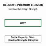 Mint (Classic Mint) - Cloudys Premium E- Liquid Nic Salt 30 ml - Image 4