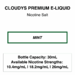 Mint (Classic Mint) - Cloudys Premium E- Liquid Nic Salt 30 ml