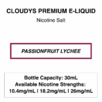 Passionfruit Lychee - Cloudys Premium E- Liquid Nic Salt 30 ml