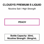Peach - Cloudys Premium E- Liquid Nic Salt 30 ml - Image 4
