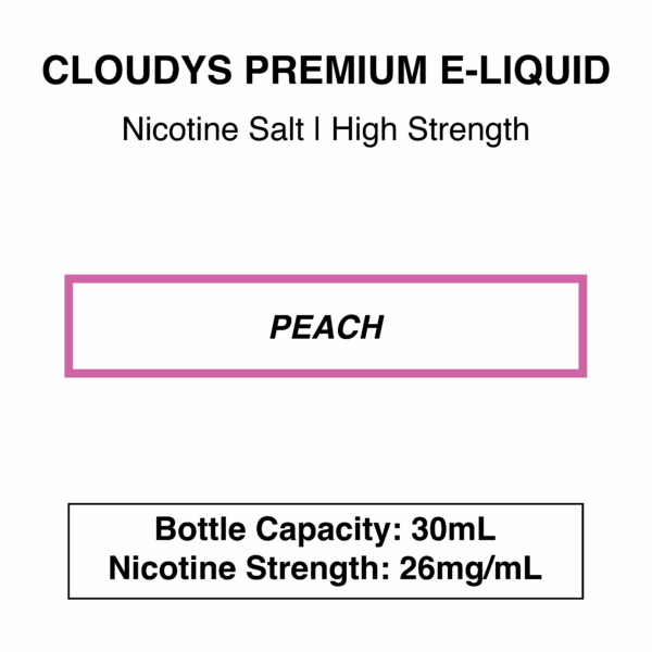 Peach - Cloudys Premium E- Liquid Nic Salt 30 ml - Image 4