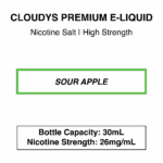 Sour Apple - Cloudys Premium E-Liquid- Nic Salt 30ml - Image 4