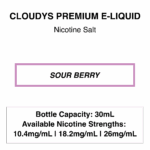 Sour Berry (Berry Belt) - Cloudys Premium E- Liquid Nic Salt 30 ml
