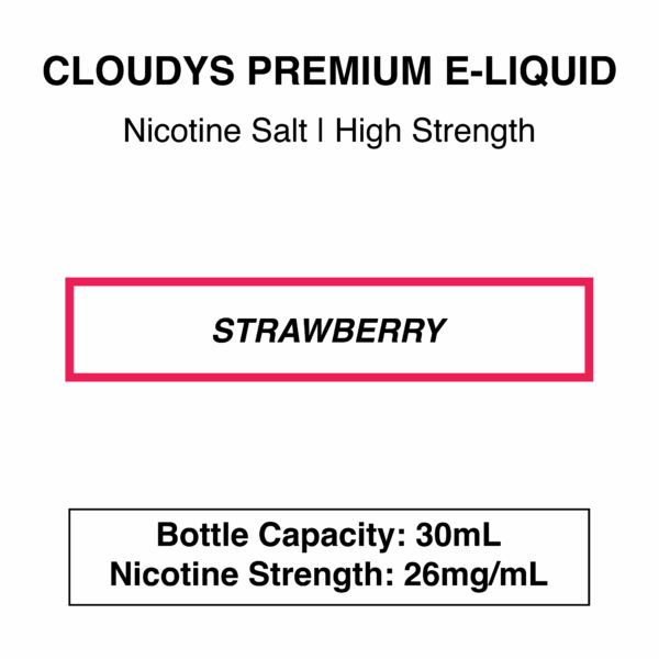 Strawberry (Ice) - Cloudys Premium E- Liquid Nic Salt 30 ml - Image 4