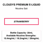 Strawberry (Ice) - Cloudys Premium E- Liquid Nic Salt 30 ml