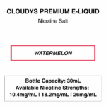 Watermelon - Cloudys Premium E- Liquid Nic Salt 30 ml