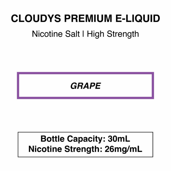Grape - Cloudys Premium E- Liquid Nic Salt 30 ml - Image 4