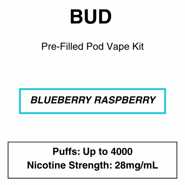 Bud - Closed Pod Vape Kit with reusable battery - 4000 Puffs - 28mg/ml Nicotine - Image 2