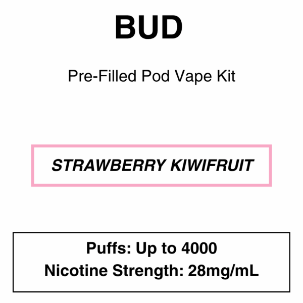 Bud - Closed Pod Vape Kit with reusable battery - 4000 Puffs - 28mg/ml Nicotine - Image 6