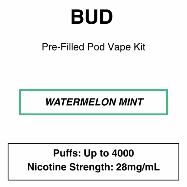 Bud - Closed Pod Vape Kit with reusable battery - 4000 Puffs - 28mg/ml Nicotine - Image 7