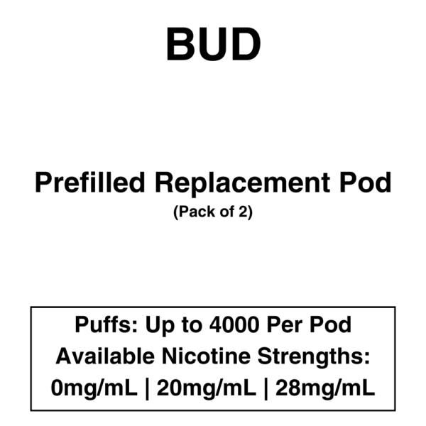 Bud - Replacement Pod - Pack of 2 (4000 Puffs each pod) - Image 1