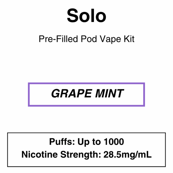 Solo - Pod Kit - 1 Pod + 1 Battery - 1000 Puffs - 2.8% (28.5mg/ml) - Image 8