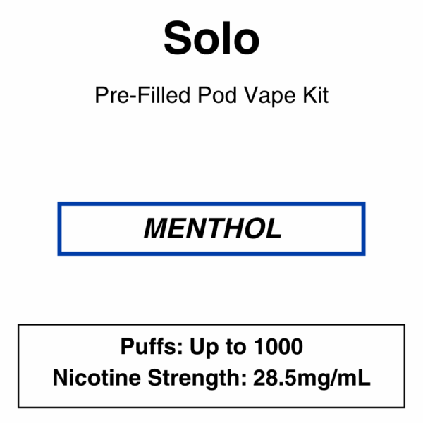 Solo - Pod Kit - 1 Pod + 1 Battery - 1000 Puffs - 2.8% (28.5mg/ml) - Image 7