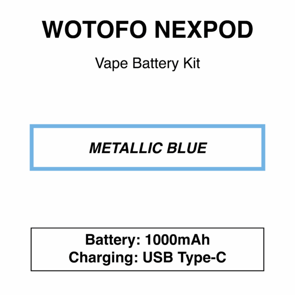 Wotofo - Nexpod - Battery Kit - 1000mAh - Rechargeable Type-C USB - Image 2