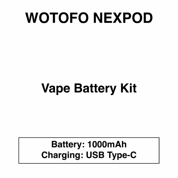 Wotofo - Nexpod - Battery Kit - 1000mAh - Rechargeable Type-C USB - Image 1