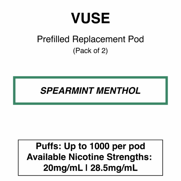 Vuse - eLiquids - Spearmint Menthol - 1.6%(18mg/ml) / 2.5%(28.5mg/ml) - Image 1