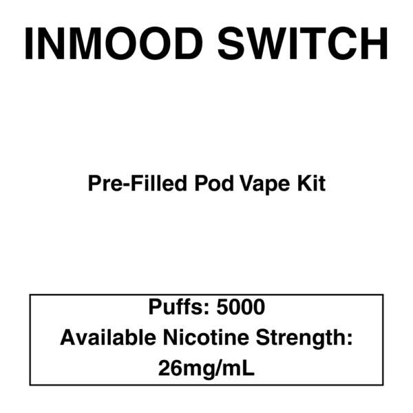 Inmood Switch Pod Vape Kit with reusable battery - 5000 Puffs -  with changeable pod option|Child Lock|Removable Battery - Image 1