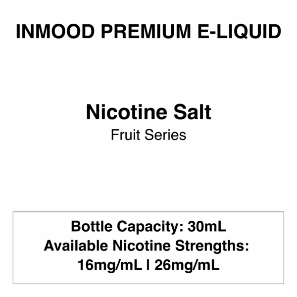 Inmood Premium E-Liquid - Fruit Range - 16mg/26mg Nicotine - 30ml - Image 1