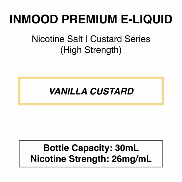 Inmood Premium E-Liquid - Custard Range - 16mg/26mg Nicotine - 30ml - Image 2