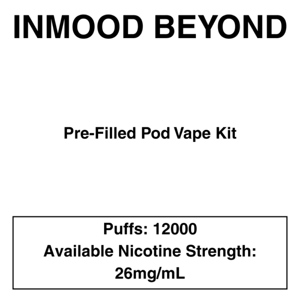 Inmood Beyond Closed Pod Vape Kit with reusable battery - up to 12000 Puffs - 26mg/ml Nicotine changeable pod-Kit - Image 1