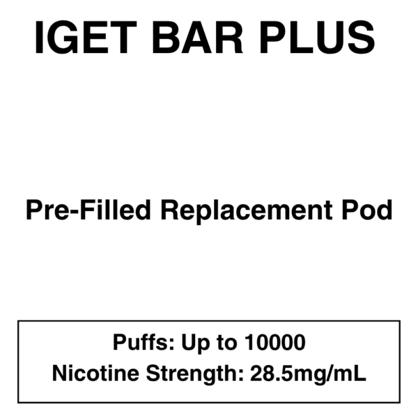 IGET Bar Plus Pod 3.0 - 10000 puffs - 28.5mg Nicotine - Image 1