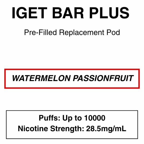 IGET Bar Plus Pod 3.0 - 10000 puffs - 28.5mg Nicotine - Image 3