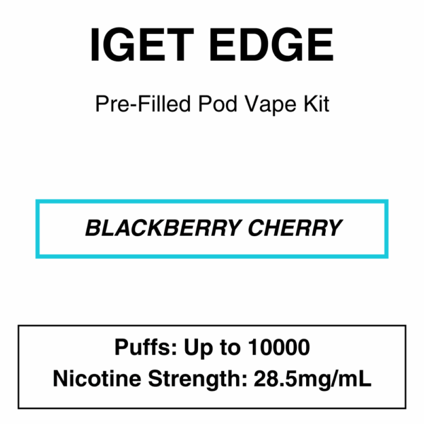 IGET - Edge Closed Pod Vape Kit with reusable battery - 10000 Puffs - 28.5mg/ml Nicotine changeable pod-Kit - Image 2