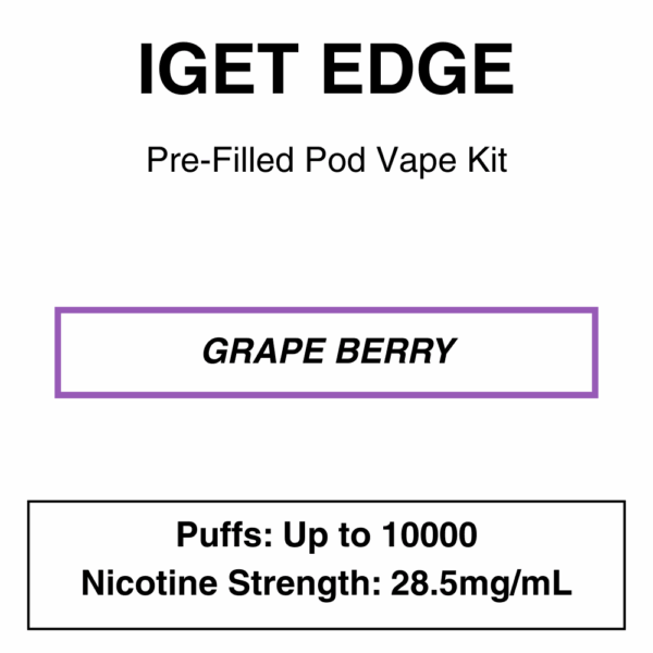 IGET - Edge Closed Pod Vape Kit with reusable battery - 10000 Puffs - 28.5mg/ml Nicotine changeable pod-Kit - Image 19