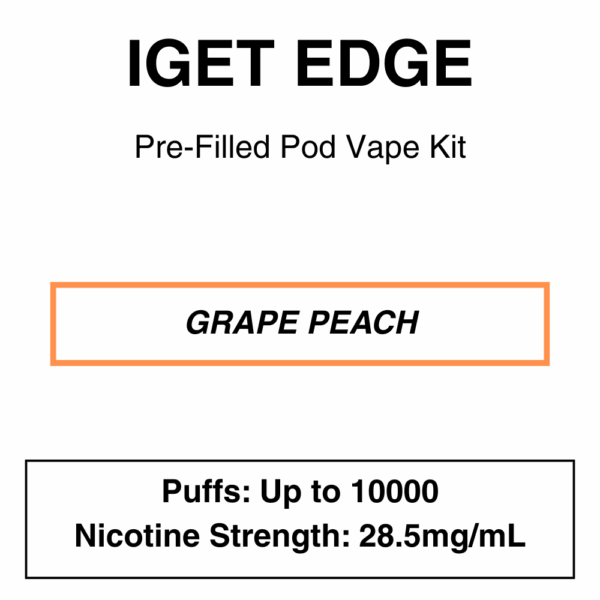 IGET - Edge Closed Pod Vape Kit with reusable battery - 10000 Puffs - 28.5mg/ml Nicotine changeable pod-Kit - Image 17