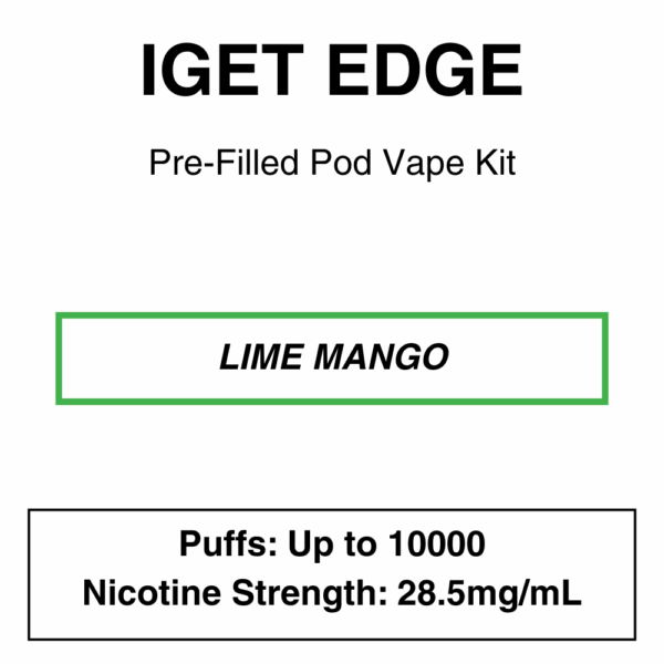 IGET - Edge Closed Pod Vape Kit with reusable battery - 10000 Puffs - 28.5mg/ml Nicotine changeable pod-Kit - Image 13