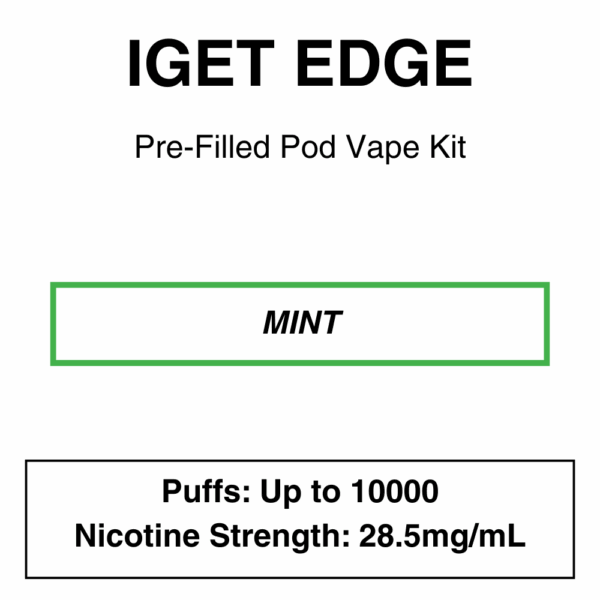 IGET - Edge Closed Pod Vape Kit with reusable battery - 10000 Puffs - 28.5mg/ml Nicotine changeable pod-Kit - Image 12