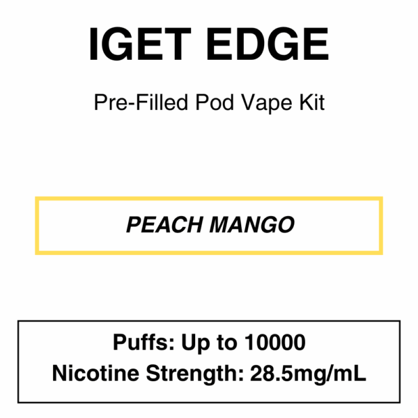 IGET - Edge Closed Pod Vape Kit with reusable battery - 10000 Puffs - 28.5mg/ml Nicotine changeable pod-Kit - Image 11