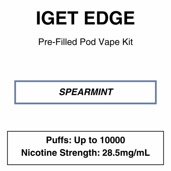 IGET - Edge Closed Pod Vape Kit with reusable battery - 10000 Puffs - 28.5mg/ml Nicotine changeable pod-Kit - Image 9