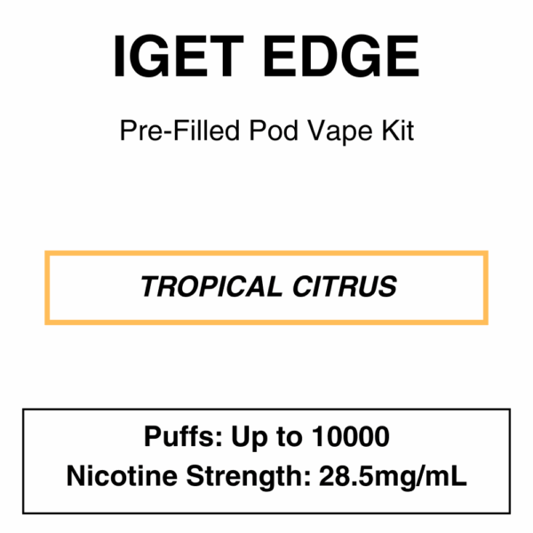 IGET - Edge Closed Pod Vape Kit with reusable battery - 10000 Puffs - 28.5mg/ml Nicotine changeable pod-Kit - Image 4