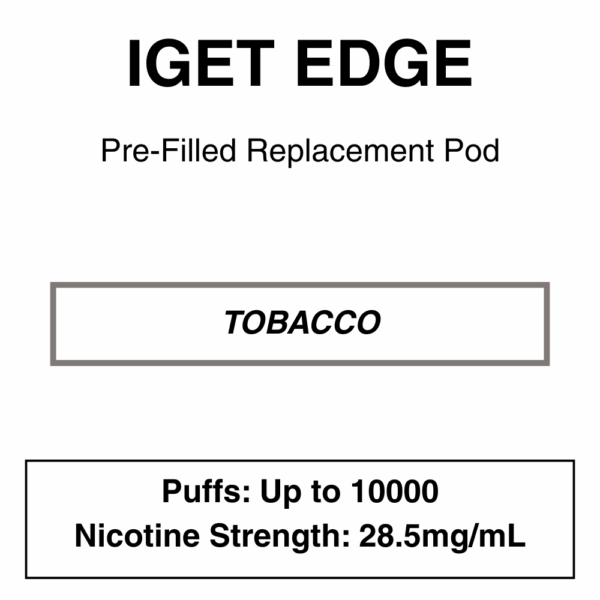 IGET - Edge Closed Pod Vape - Replacement Pods - 10000 Puffs - 28.5mg/ml Nicotine - Image 5